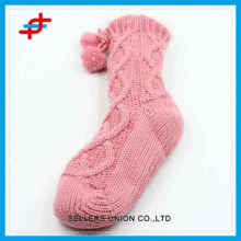 2016 winter warm wool socks of stripe pattern for young girls,quality and warm